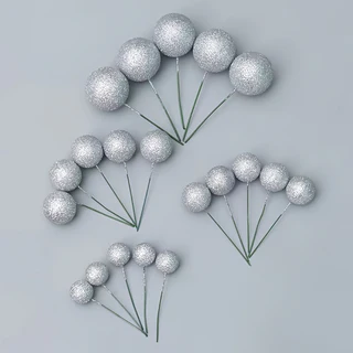 Glitter Silver Faux Ball Stock Mart Lanka