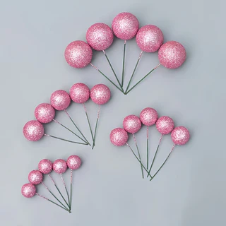 Glitter Pink Faux Balls Stock Mart Lanka