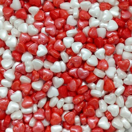 Red & White Heart Sprinkles Stock Mart Lanka