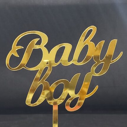 Baby Boy Acrylic gold Toper