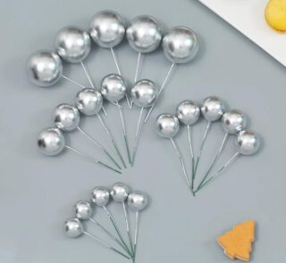 Silver Colour Faux Balls Stock Mart Lanka