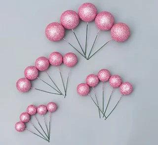 Glitter Pink Faux Balls Stock Mart Lanka