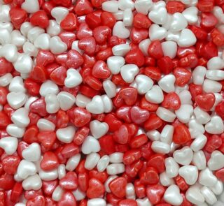 Red & White Heart Sprinkles Stock Mart Lanka