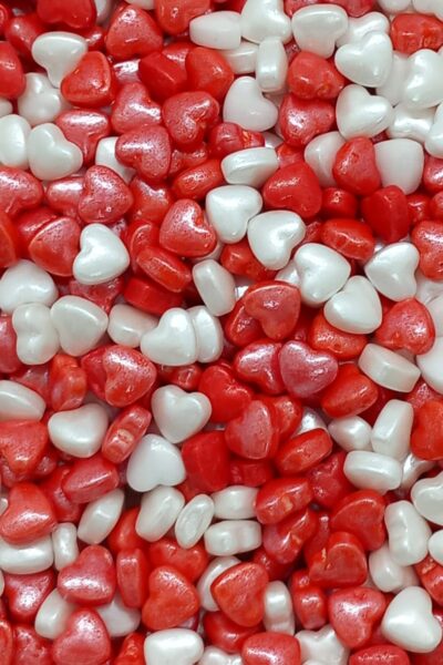 Red & White Heart Sprinkles Stock Mart Lanka