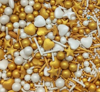 Gold&White Blend Sprinkles 20g Stock Mart Lanka