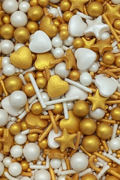 Gold&White Blend Sprinkles 20g Stock Mart Lanka