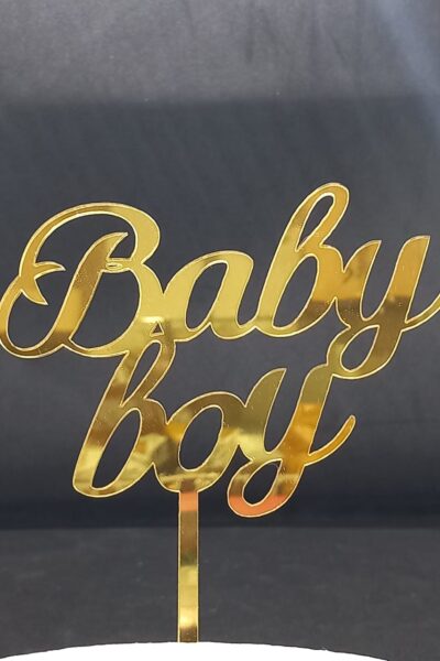 Baby Boy Acrylic gold Toper